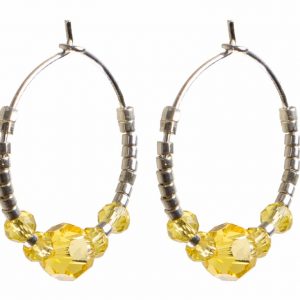 Chakra øreringe med gul swarovski