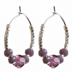 Chakra øreringe med lilla swarovski
